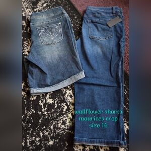 Denim Shorts and Cropped Jeans - Blue